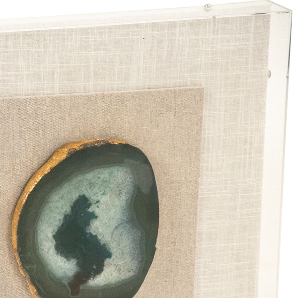 Green Geode in Shadow Box Framed Wall Art Decor 16" x 16" Bed Bath & Beyond 37366071
